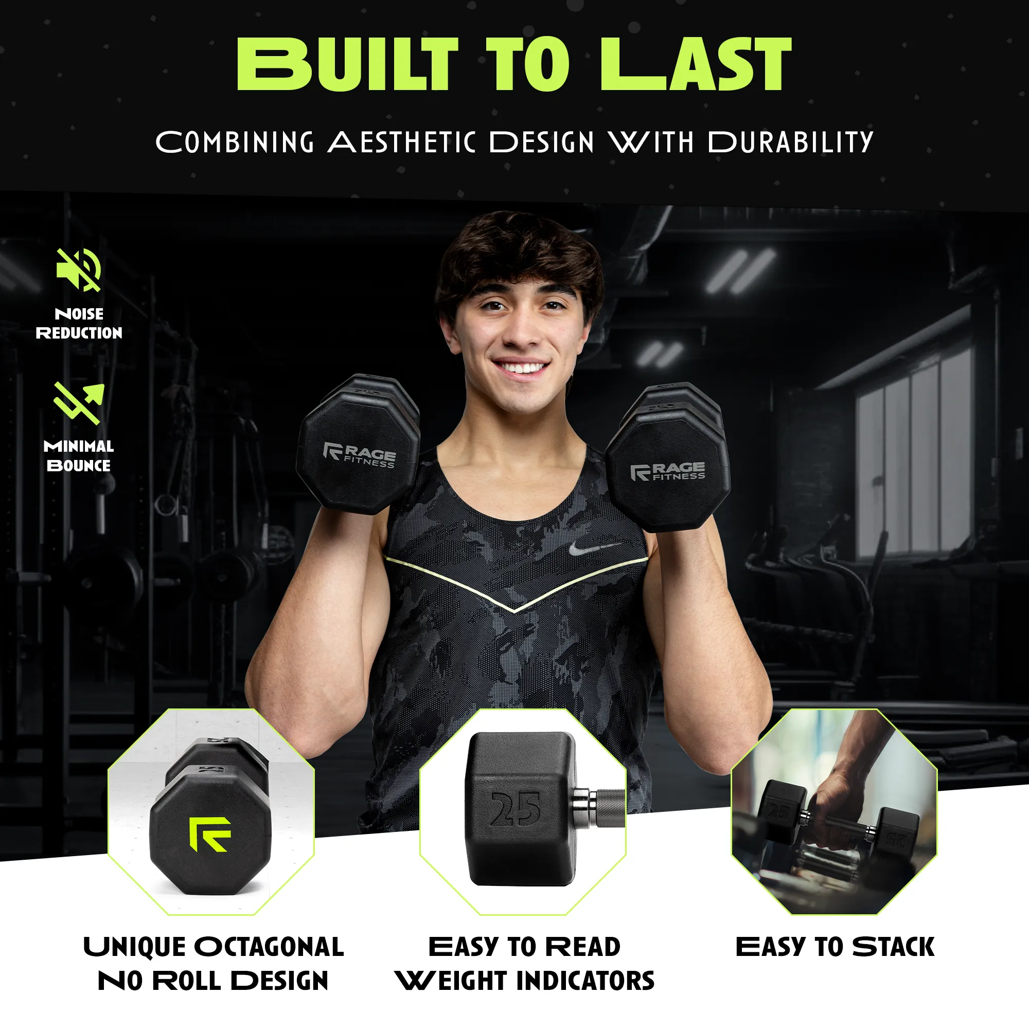 Octo Rubber Dumbbell