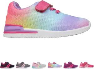 Oomphies Wynn Girls Athletic Sneakers  Breathable Knit Upper, Hook & Loop Closure, Cushioned Insole & Durable Design
