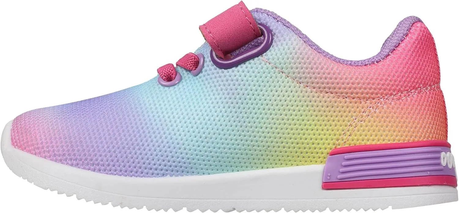 Oomphies Wynn Girls Athletic Sneakers  Breathable Knit Upper, Hook & Loop Closure, Cushioned Insole & Durable Design