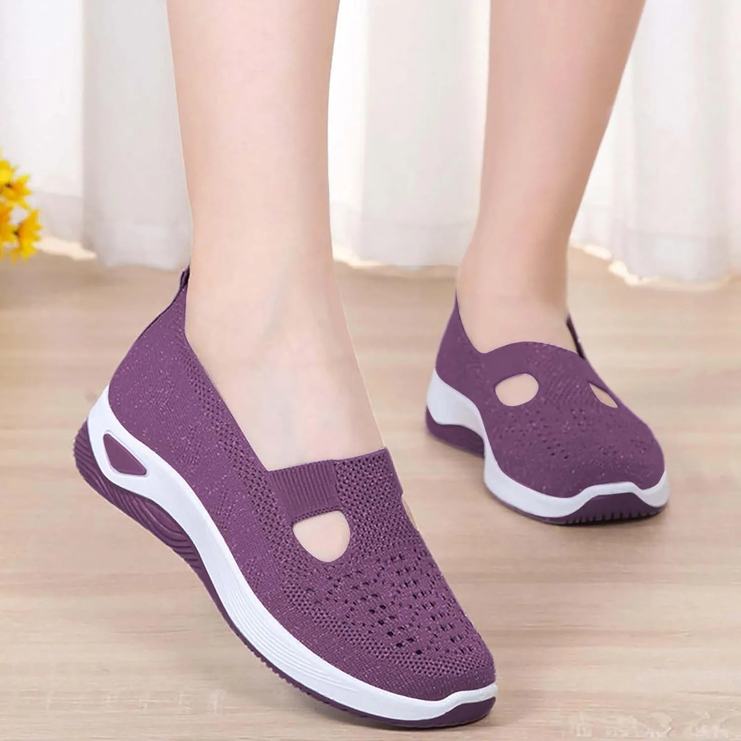 Orthopedic Shoes for Women Breathable Soft Slip On Non Slip Work Shoes Women Comfort Business Casual Shoes Wedge Sneakers Black Tennis Shoe Loafers Shoe