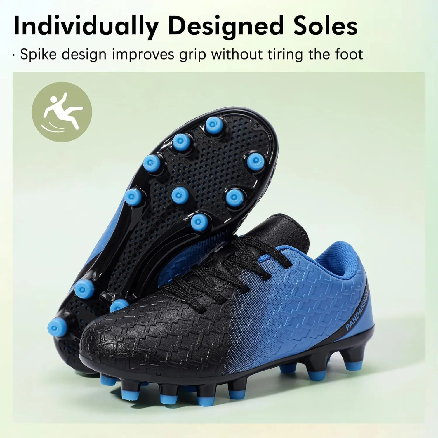 PANDANINJIA Girls Soccer Cleats Athletic Outdoor Boys Kids Football Cleats Little Big Kid Soccer Shoes