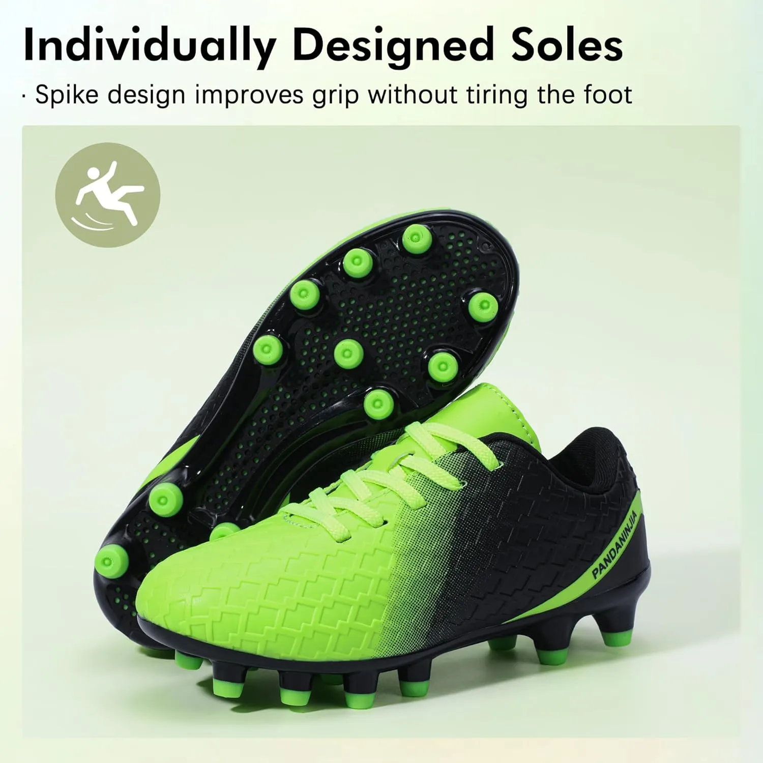 PANDANINJIA Girls Soccer Cleats Athletic Outdoor Boys Kids Football Cleats Little Big Kid Soccer Shoes
