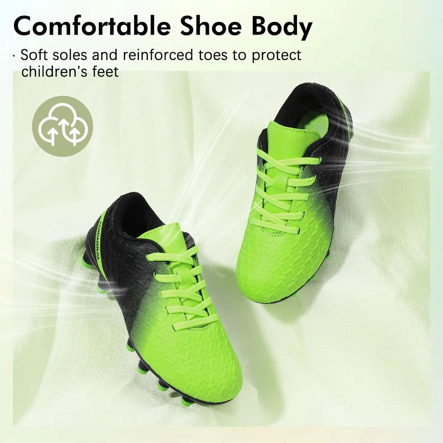 PANDANINJIA Girls Soccer Cleats Athletic Outdoor Boys Kids Football Cleats Little Big Kid Soccer Shoes