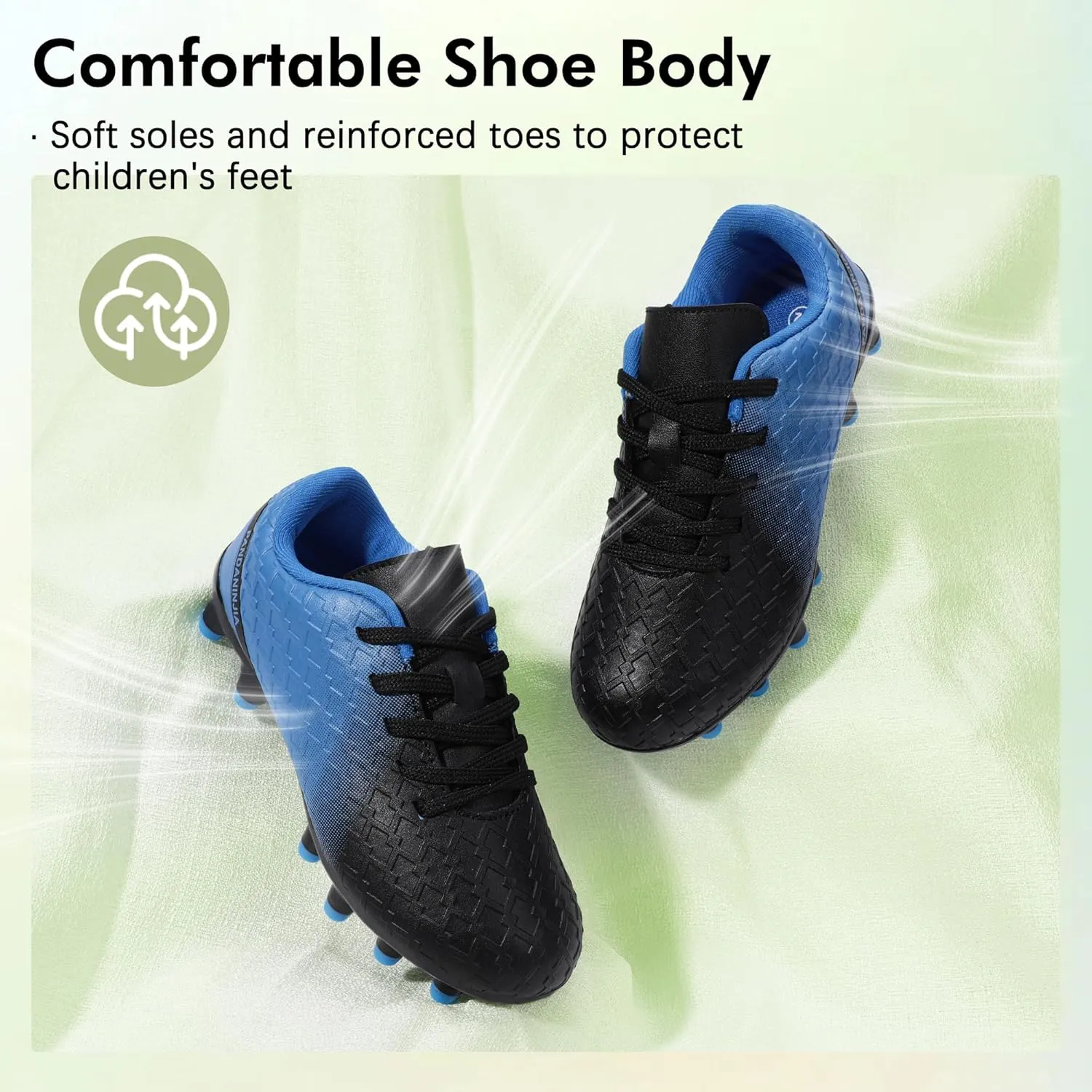 PANDANINJIA Girls Soccer Cleats Athletic Outdoor Boys Kids Football Cleats Little Big Kid Soccer Shoes