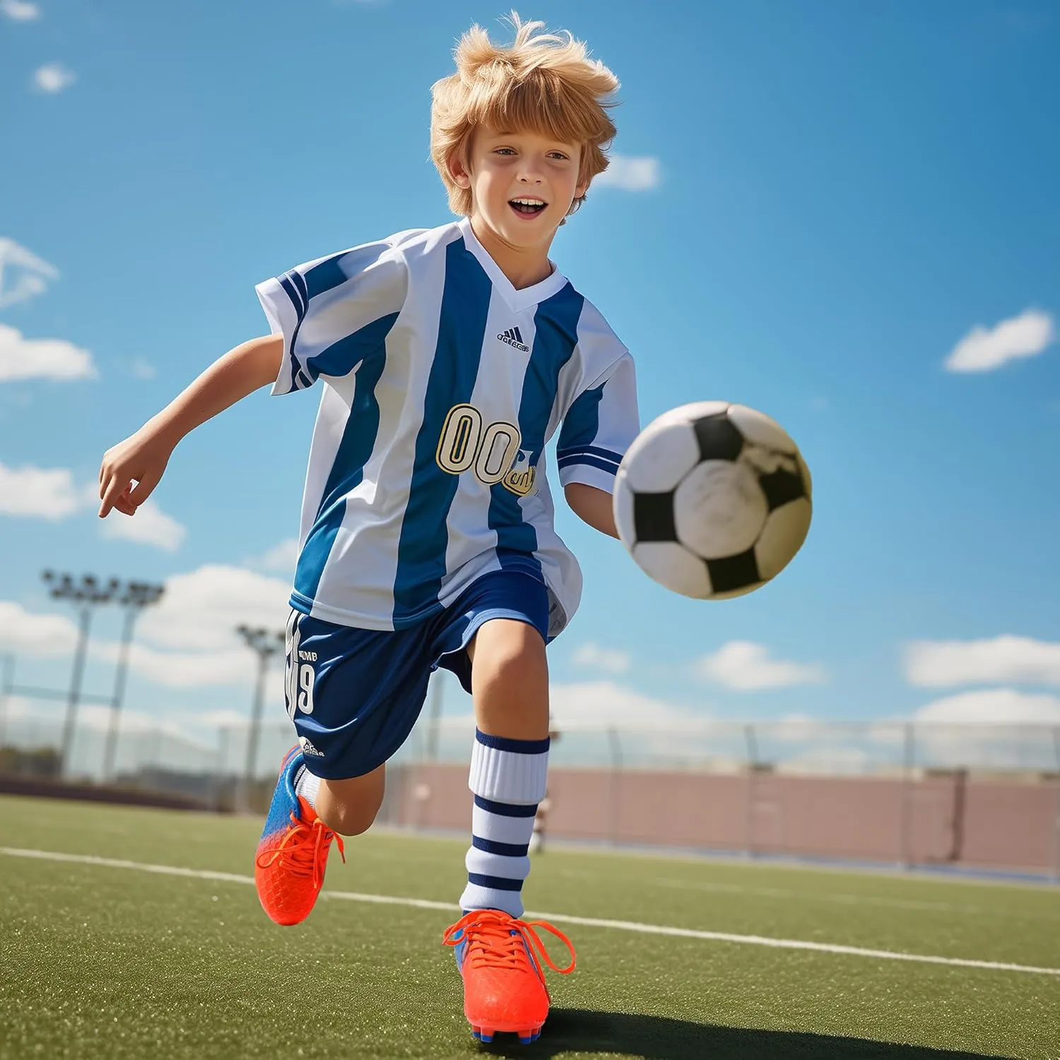 PANDANINJIA Girls Soccer Cleats Athletic Outdoor Boys Kids Football Cleats Little Big Kid Soccer Shoes