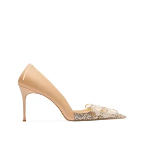 PERAC Diamante Bow Mid Heel Pumps - 6cm