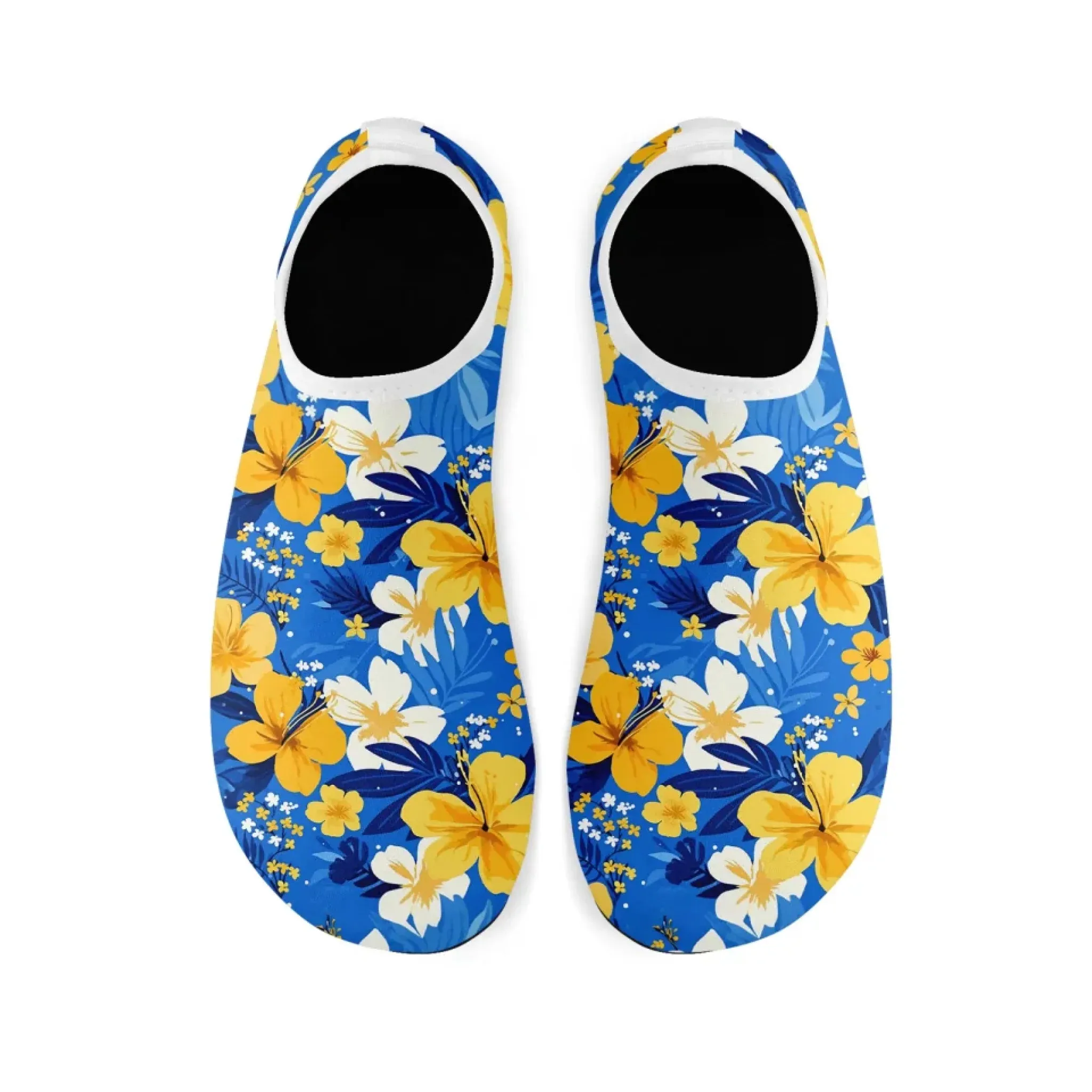 Personalized Hawaii-Themed Aqua Shoes, Custom Tropical Beach Water Shoes, Print-on-Demand Unisex Slip-Ons