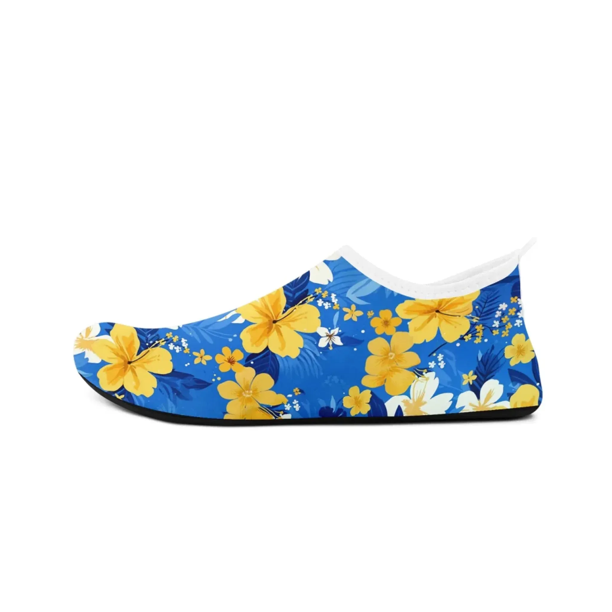 Personalized Hawaii-Themed Aqua Shoes, Custom Tropical Beach Water Shoes, Print-on-Demand Unisex Slip-Ons