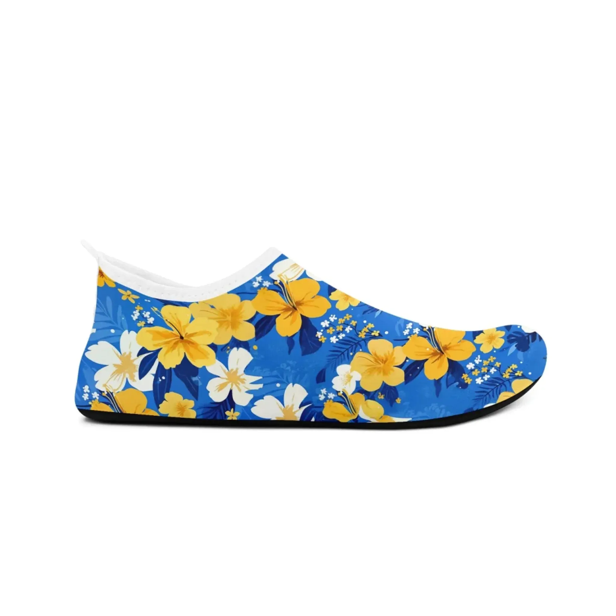 Personalized Hawaii-Themed Aqua Shoes, Custom Tropical Beach Water Shoes, Print-on-Demand Unisex Slip-Ons