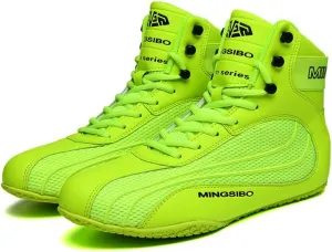 Professional Boxing Shoes for Men and Youth, Anti-Slip Wrestling Shoes Men Youth Wrestling Shoes Training,Lightweight and Breathable Green Boxing Boots