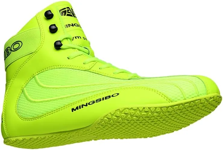 Professional Boxing Shoes for Men and Youth, Anti-Slip Wrestling Shoes Men Youth Wrestling Shoes Training,Lightweight and Breathable Green Boxing Boots