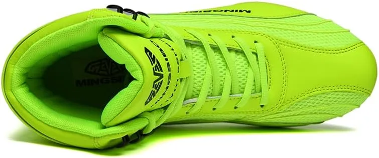 Professional Boxing Shoes for Men and Youth, Anti-Slip Wrestling Shoes Men Youth Wrestling Shoes Training,Lightweight and Breathable Green Boxing Boots