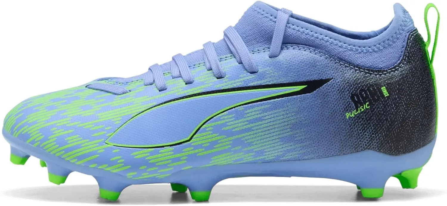 Puma Ultra 5 Match Chasing The Dream Youth FG/AG Soccer Shoes - Inspired by Christian Pulisic - Acceleration, Traction, Stability (Elektro Purple/Green Glare/Black, US Footwear Size System, Big Kid, Numeric, Medium, 6)