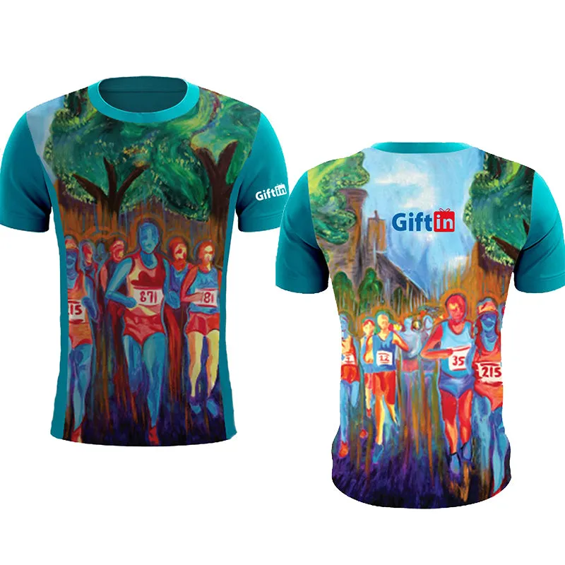 Quick Dry Fit Custom Marathon Sports Sublimation Printing T shirt