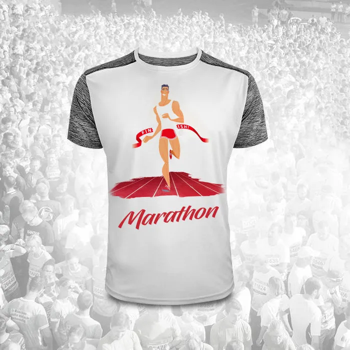 Quick Dry Fit Custom Marathon Sports Sublimation Printing T shirt
