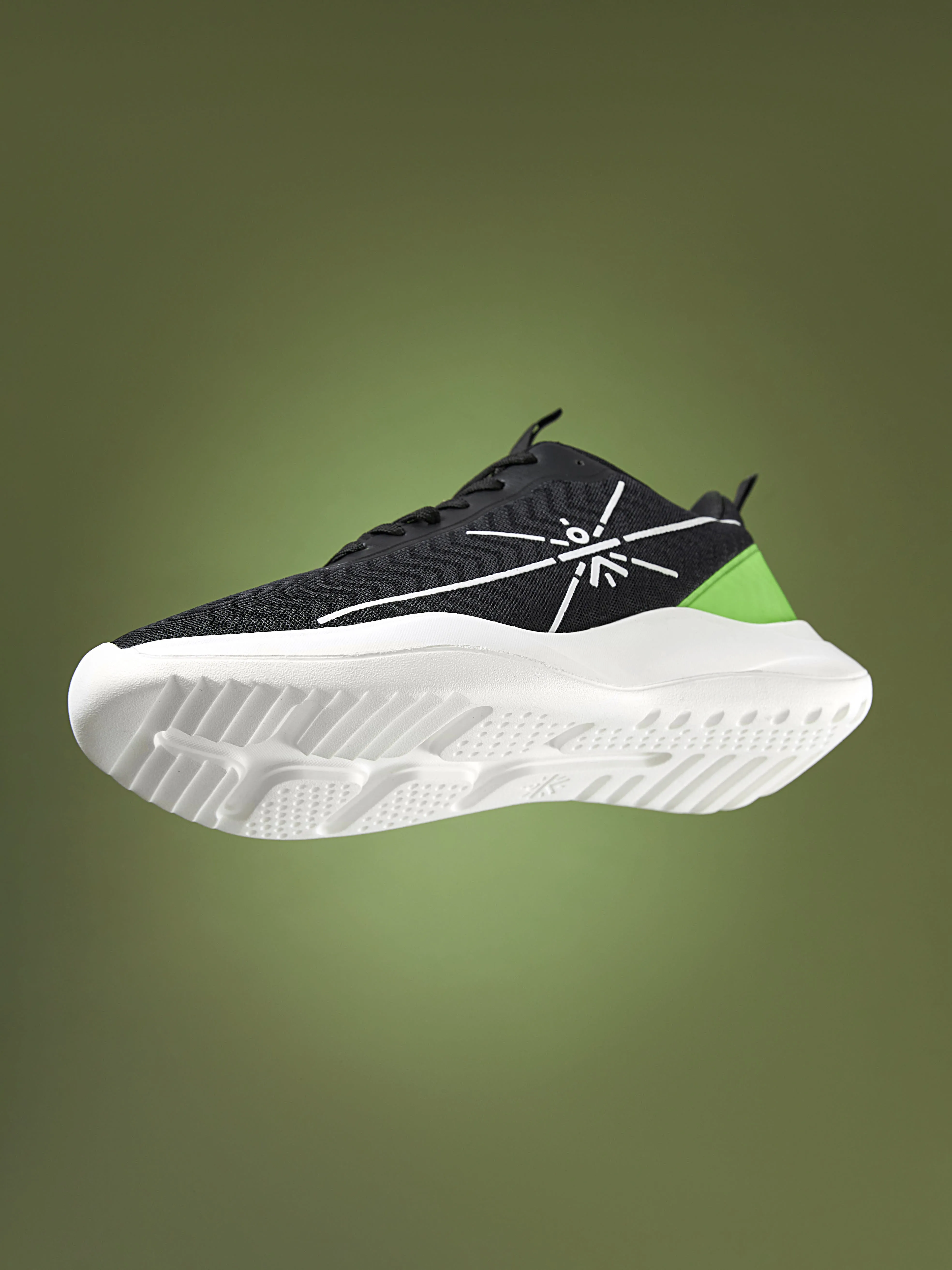 Racer Men Running Shoes - Black/Lime Green