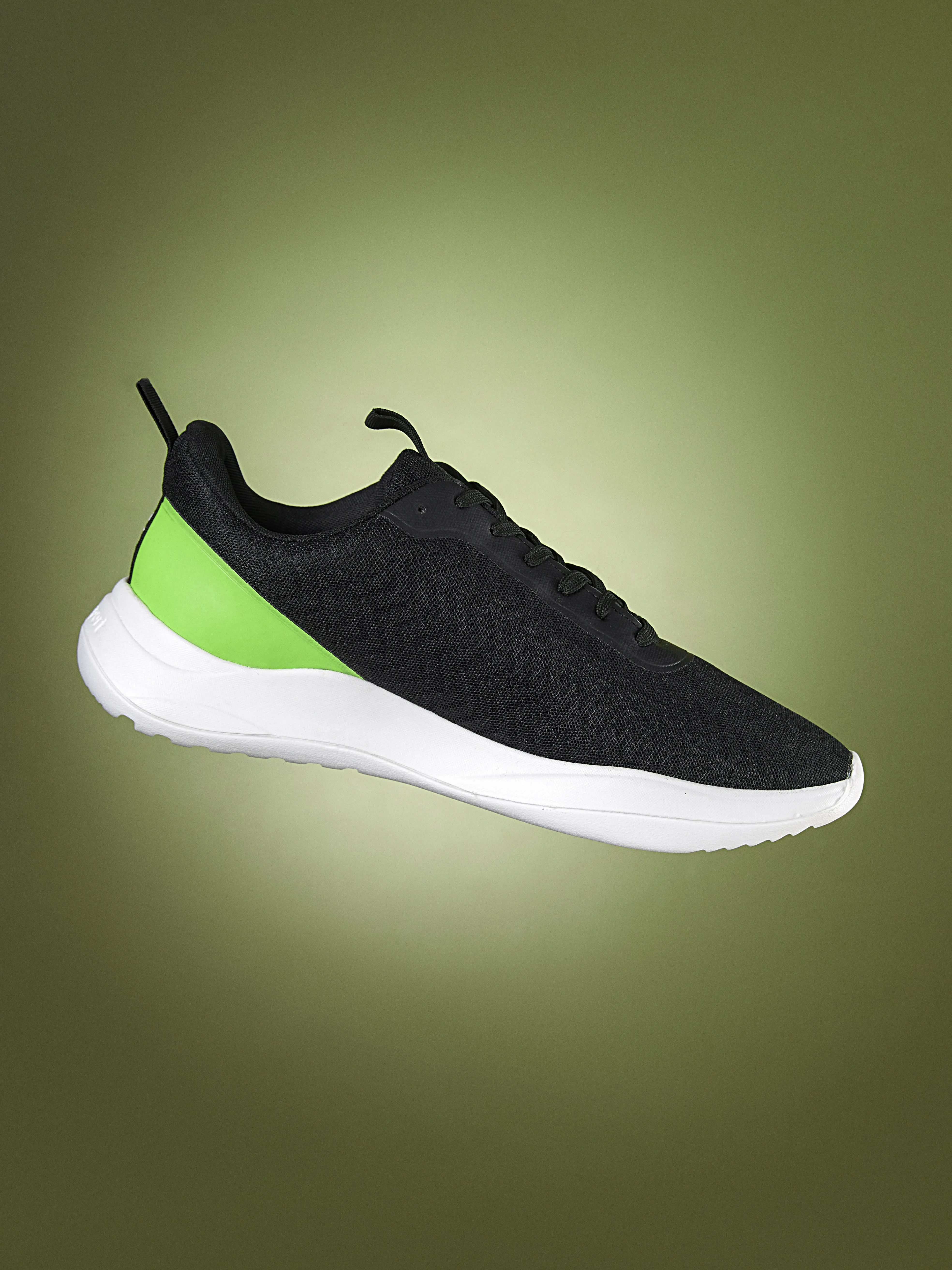 Racer Men Running Shoes - Black/Lime Green
