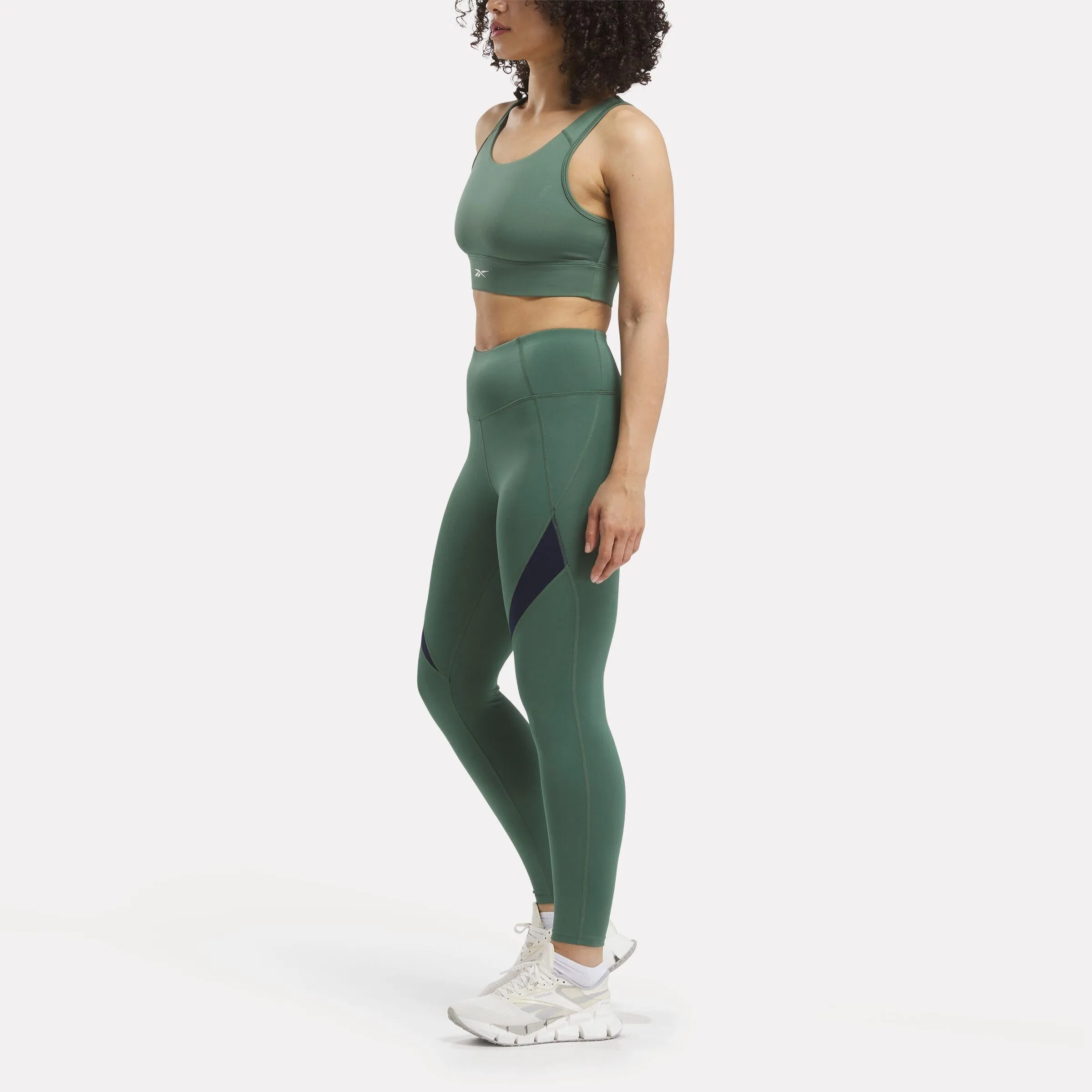 Reebok Apparel Women ID Train Colorblock Leggings ESCAPE GREEN