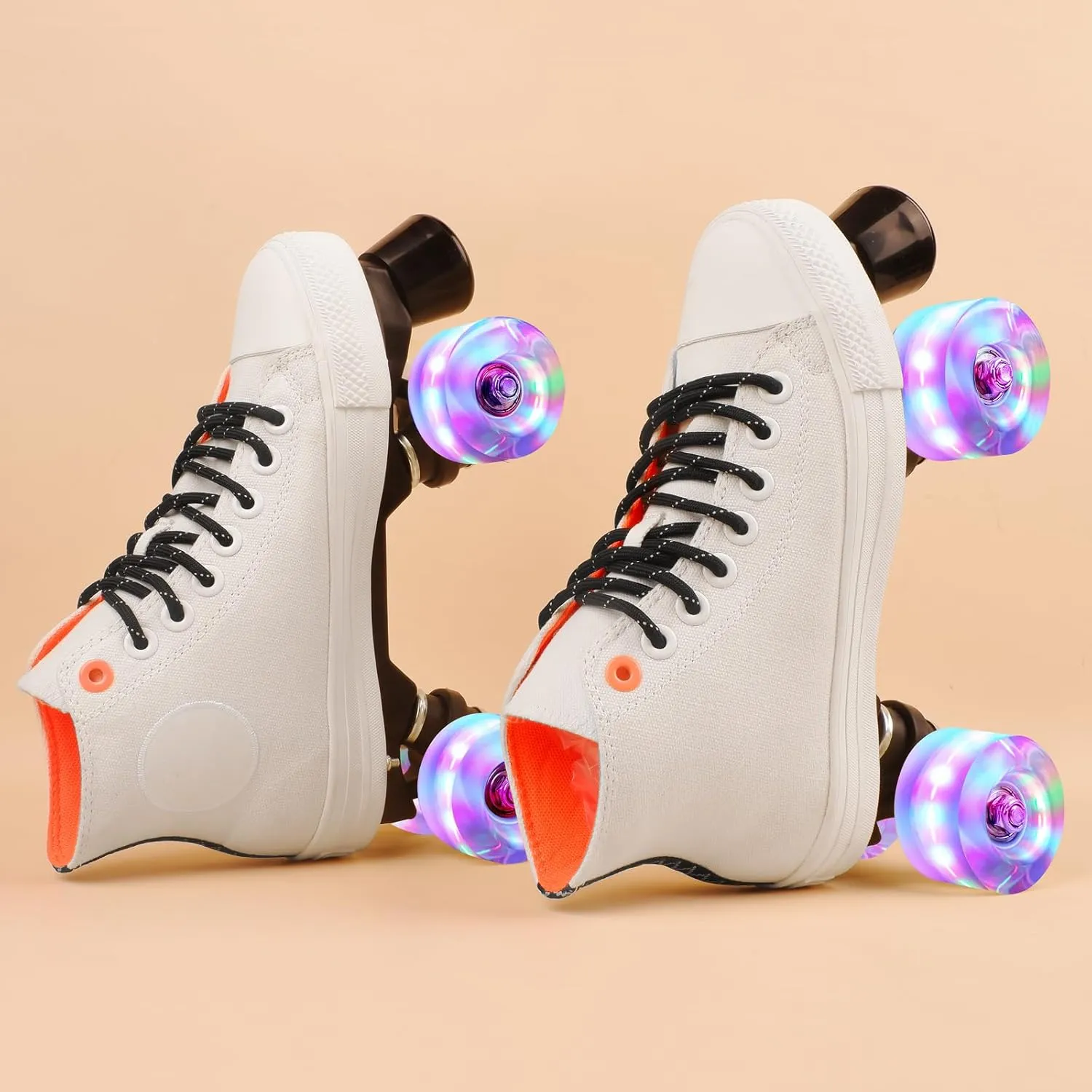 Roller Skates with Light up Wheels for Kids and Adults, Roller Skate Shoes for Men and Women, High-Top Sneaker Roller Shoes with Full Lace Up Ankle Support for Outdoor or Indoor