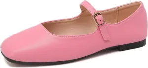 Ruitaoo Women's Mary Jane Flats Shoes - Lightweight Soft Square Toe Slip On Work Flats Flexible Business, Walking, Daily