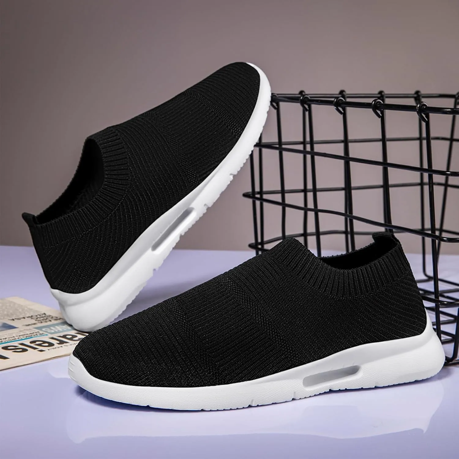 Running Shoes for Men Tennis Slip On Sneakers Breathable Fashion Mesh