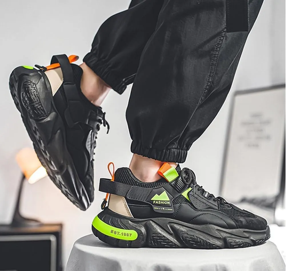 Running Shoes for Men Wide Feet, Casual Chunky Platform Cushioning Men's Road Running Sneakers Shoes, Comfort Lightweight Walking Running Shoes