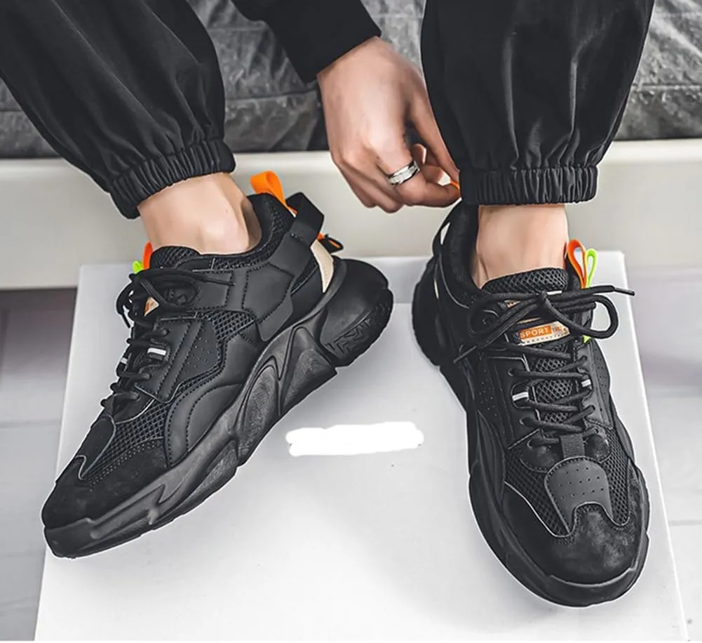 Running Shoes for Men Wide Feet, Casual Chunky Platform Cushioning Men's Road Running Sneakers Shoes, Comfort Lightweight Walking Running Shoes