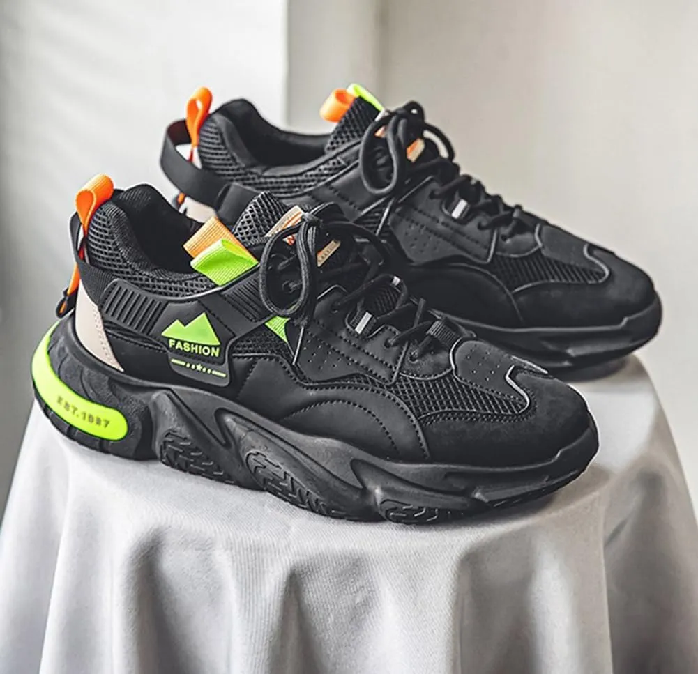 Running Shoes for Men Wide Feet, Casual Chunky Platform Cushioning Men's Road Running Sneakers Shoes, Comfort Lightweight Walking Running Shoes