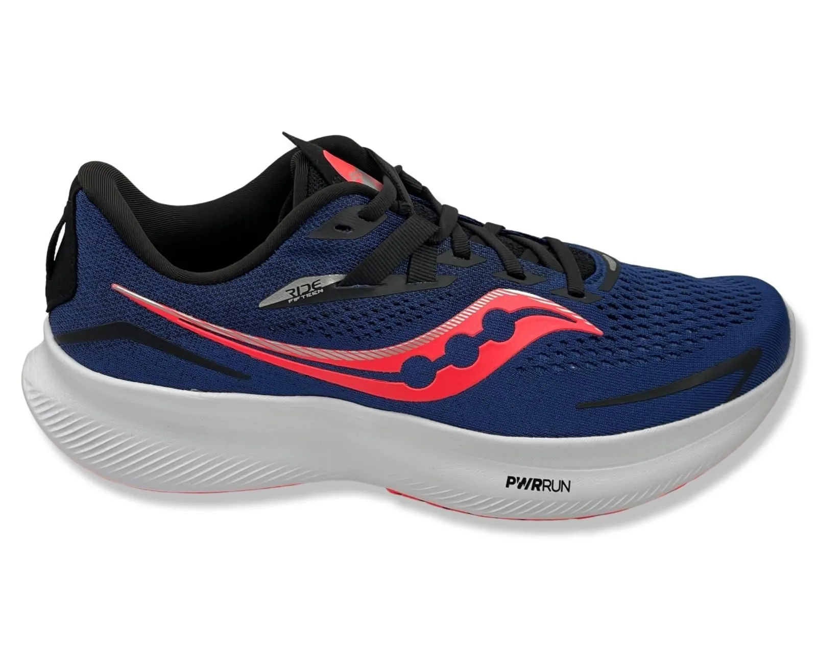 SAUCONY Ride 15 Wide 2E Running Shoes In Blue For Men's