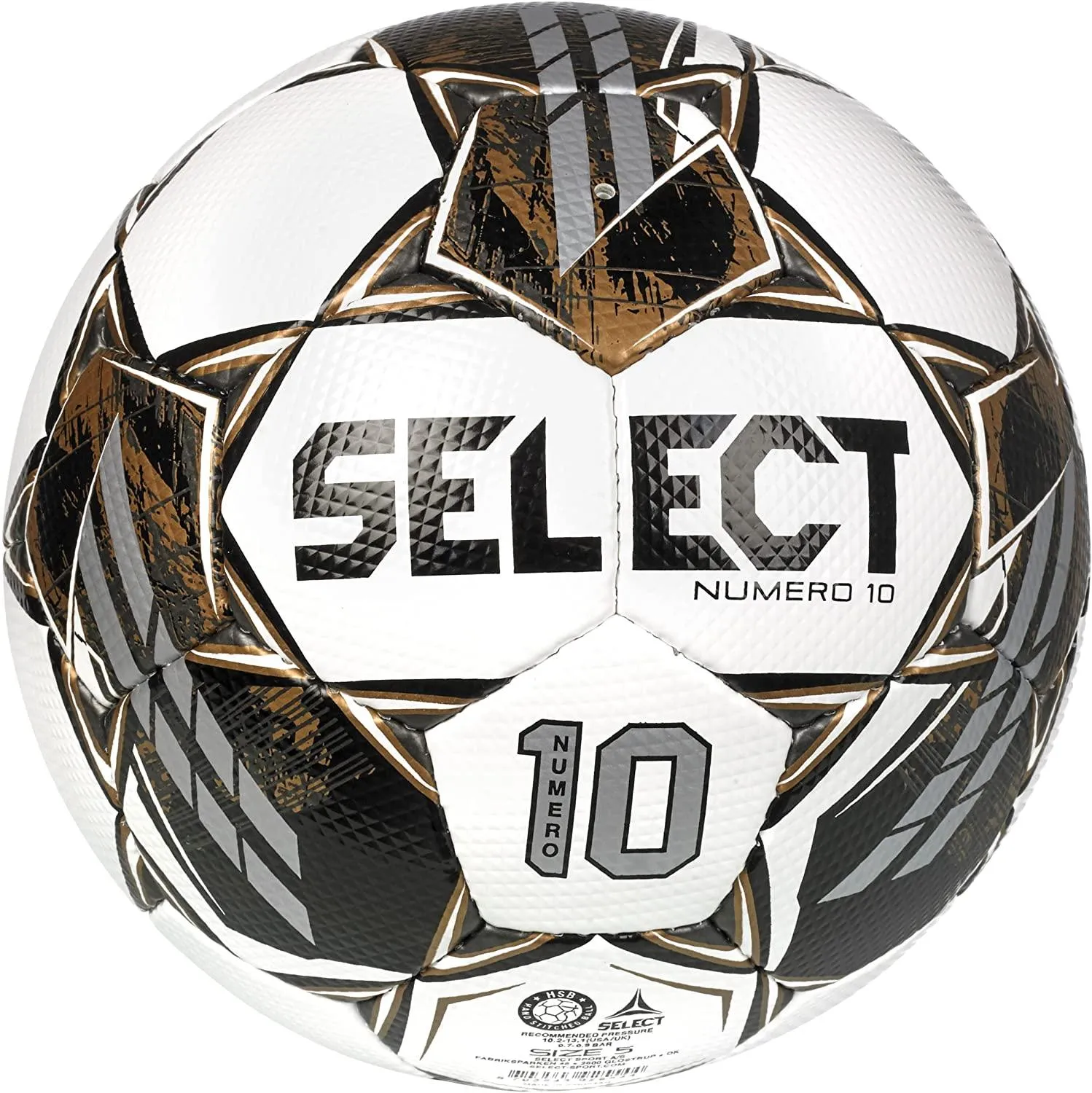 Select Bundle of 5 Numero 10 Soccer Ball White/Black Size 5 NFHS,NCAA Approved
