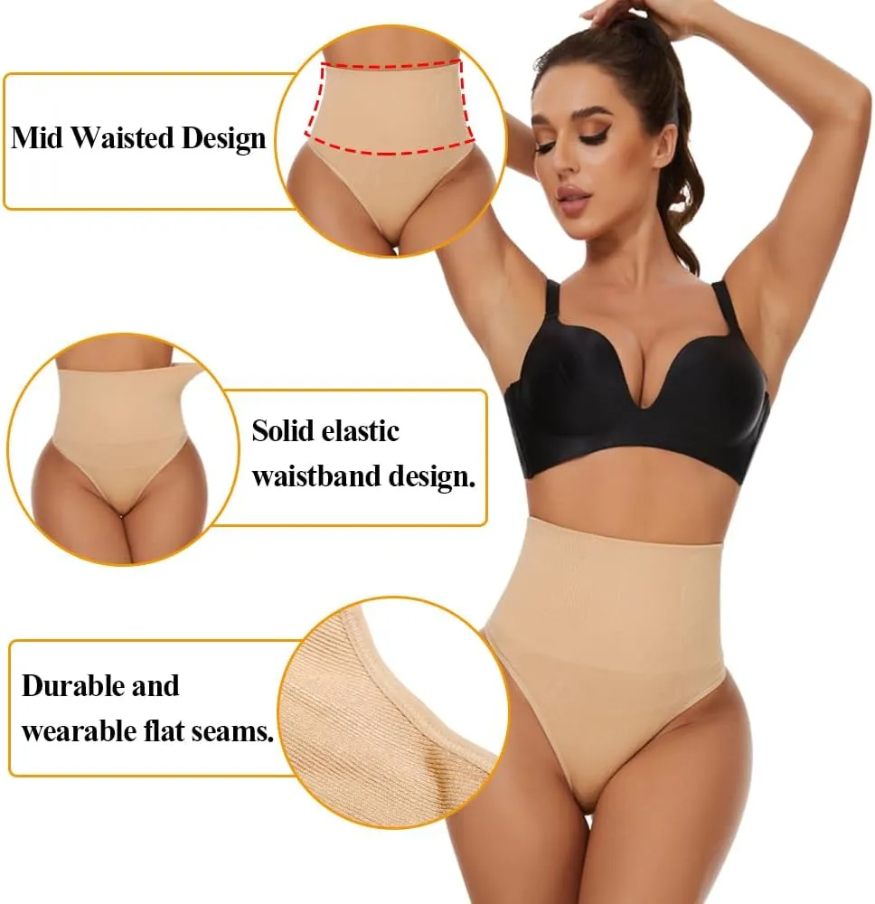 SEXYWG Women's Tummy Control Body Shaper Slim Control Thong Panties Shapewear