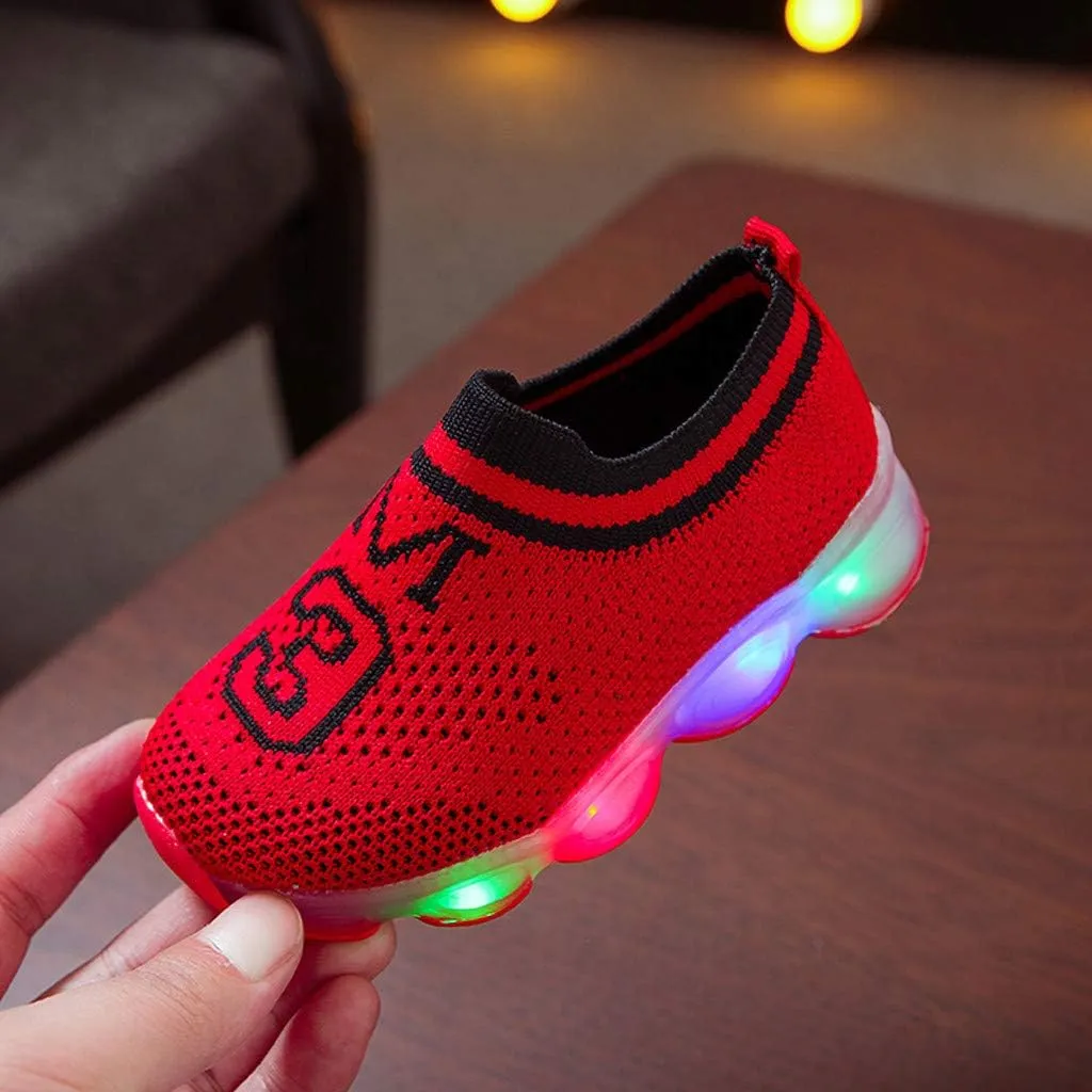 Size 5 Light up Shoes Leisure Casual Sneaker Toddler's Children's Mesh Outdoors Size 1 Baby Girls Shoes