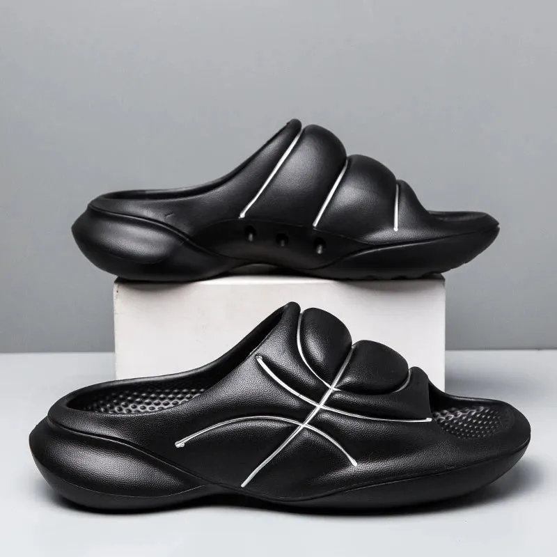 Sohiwoo New Original Basketball Slippers For Men Slides Summer Sandal Non-slip EVA Beach Shoes Soft Thick Soled Slidee Large Size36-47
