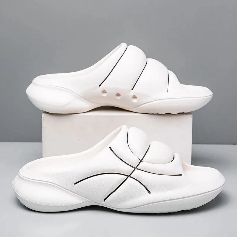 Sohiwoo New Original Basketball Slippers For Men Slides Summer Sandal Non-slip EVA Beach Shoes Soft Thick Soled Slidee Large Size36-47