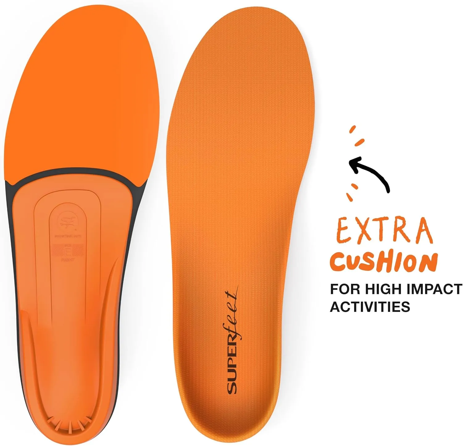 Superfeet All-Purpose High Impact Support Insoles (Orange) - Trim-To-Fit Orthotic Arch Support Shoe Inserts - Professional Grade