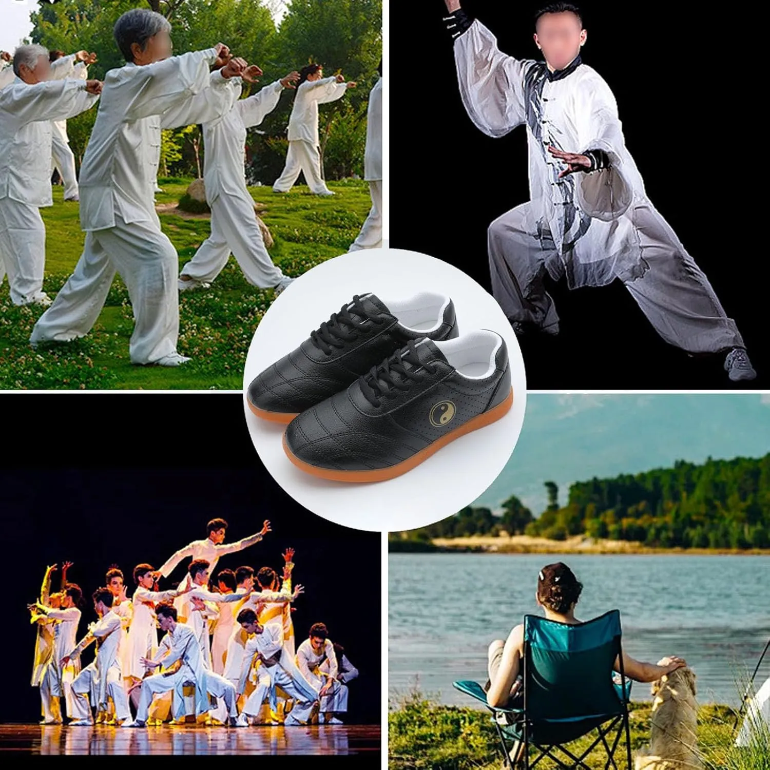 Tai Chi Shoes for Women Soft Leather Kung Fu Martial Arts Training Shoes,Tai Chi Taekwondo Shoes for Men Breathable Tai Chi Sports Shoes