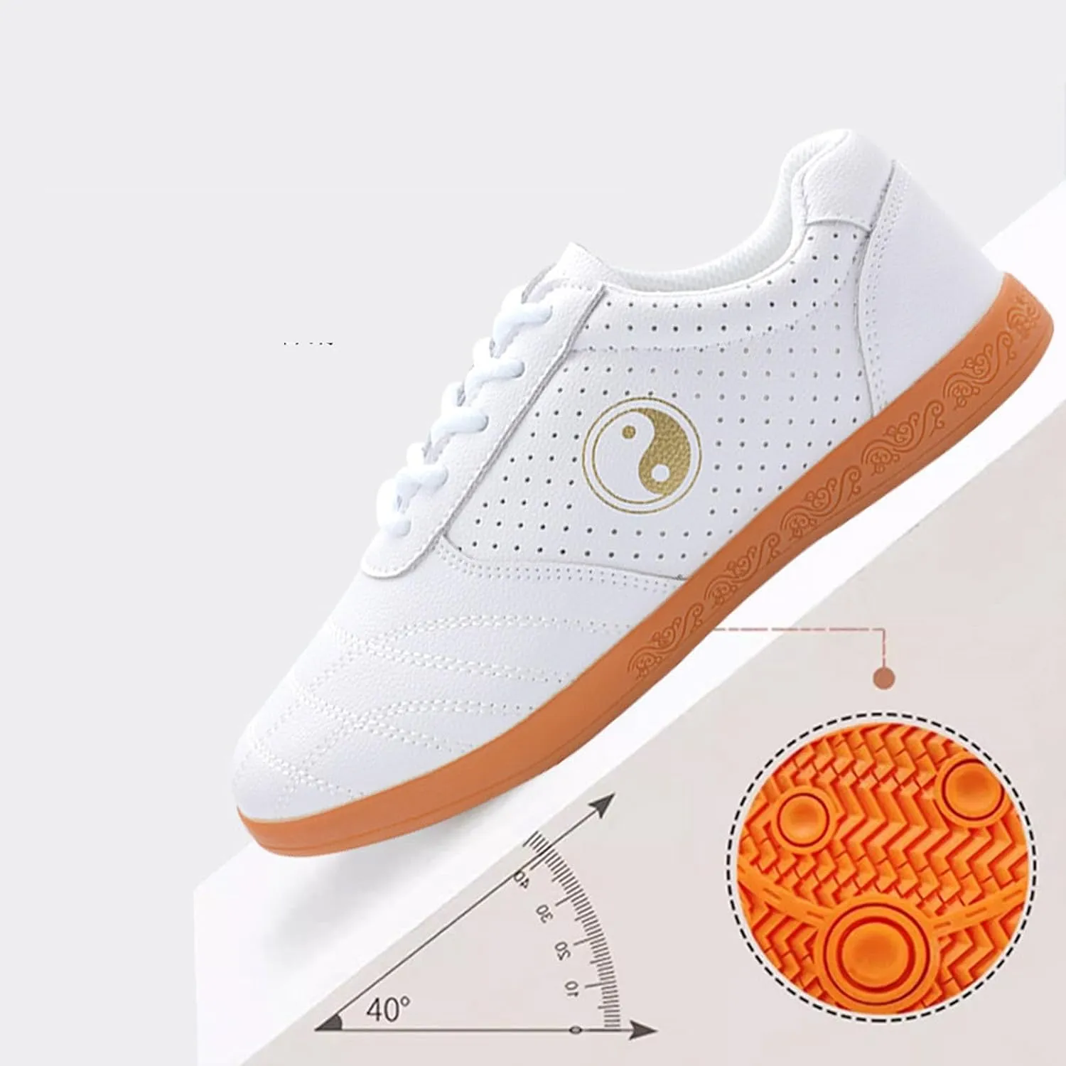 Tai Chi Shoes for Women Soft Leather Kung Fu Martial Arts Training Shoes,Tai Chi Taekwondo Shoes for Men Breathable Tai Chi Sports Shoes