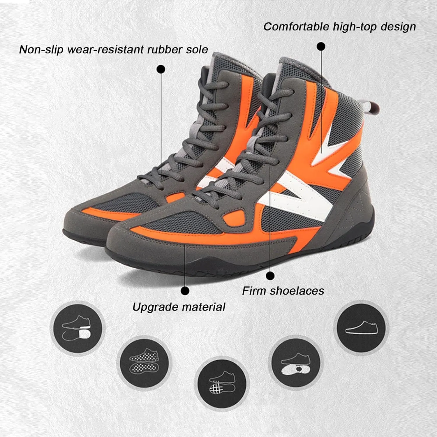 TECDOTO High Top Boxing Shoes,Wrestling Shoes for Men,Training Shoes Suitable for Wrestling,Boxing and Weightlifting,Blue2-44EU