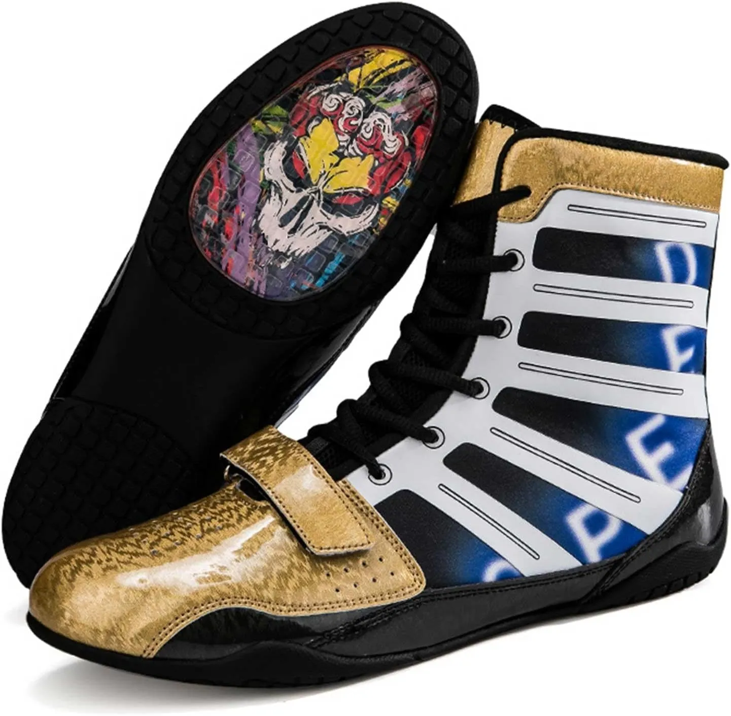 TECDOTO Men's Wrestling Shoes, Lightweight Breathable Training Shoes, Durable Boxing Weightlifting Shoes for Adults Youth,Multicolor3-6.5