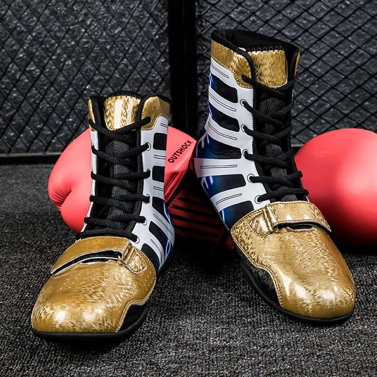 TECDOTO Men's Wrestling Shoes, Lightweight Breathable Training Shoes, Durable Boxing Weightlifting Shoes for Adults Youth,Multicolor3-6.5