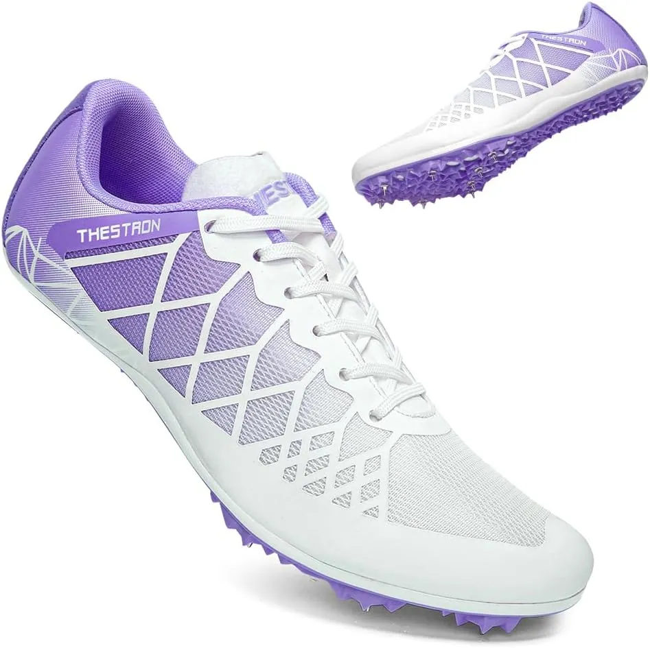 THESTRON Professional Spikes Track & Field Shoes for Men Women Kids Breathable Racing Jumping Sprint Running Sneakers