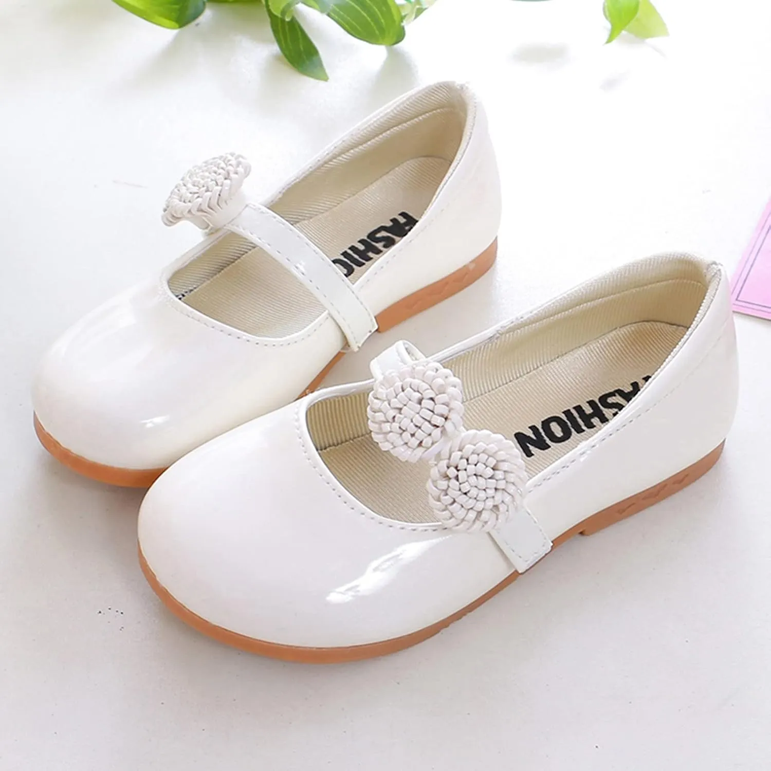 Toddle Size 4 Shoes Children Shoes White Leather Shoes Bowknot Girls Princess Shoes Single Shoes Infant Shoes Size 4