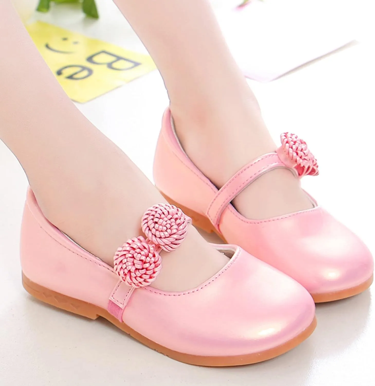 Toddle Size 4 Shoes Children Shoes White Leather Shoes Bowknot Girls Princess Shoes Single Shoes Infant Shoes Size 4