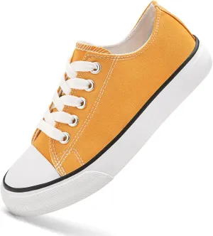 Toddler Canvas Sneakers, Non-Slip & Durable Sports Shoes for Boys & Girls, Cushioned, Breathable Kids Sneakers Yellow