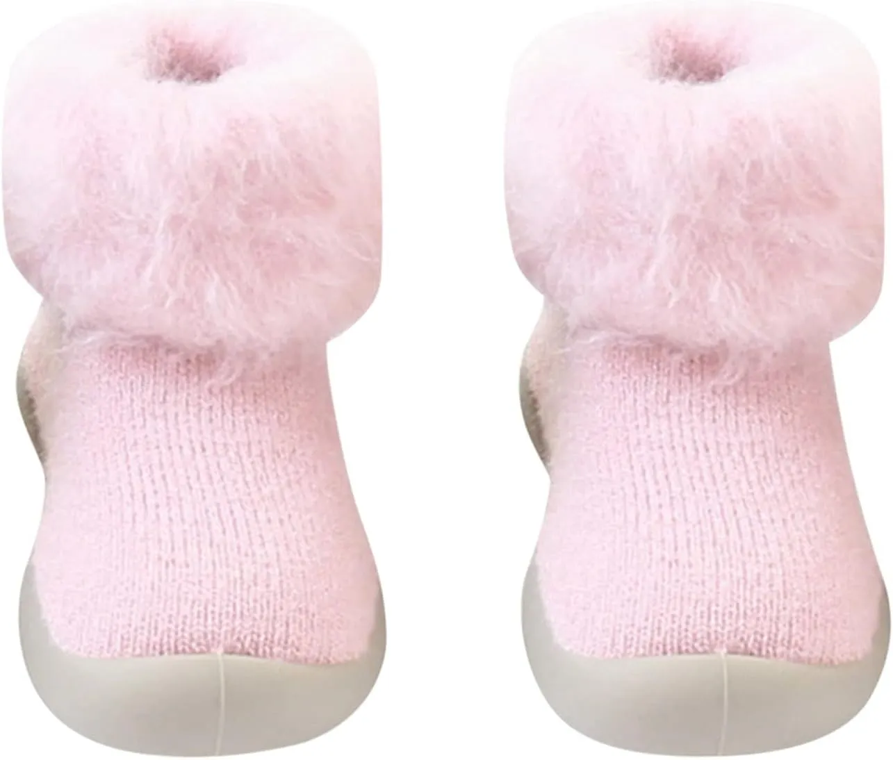 Toddler Size 7 Shoes Girls Toddler Solid Knit Rubber Kids Warm Stocking Sole Boys Rubber Sole Tennis Shoes