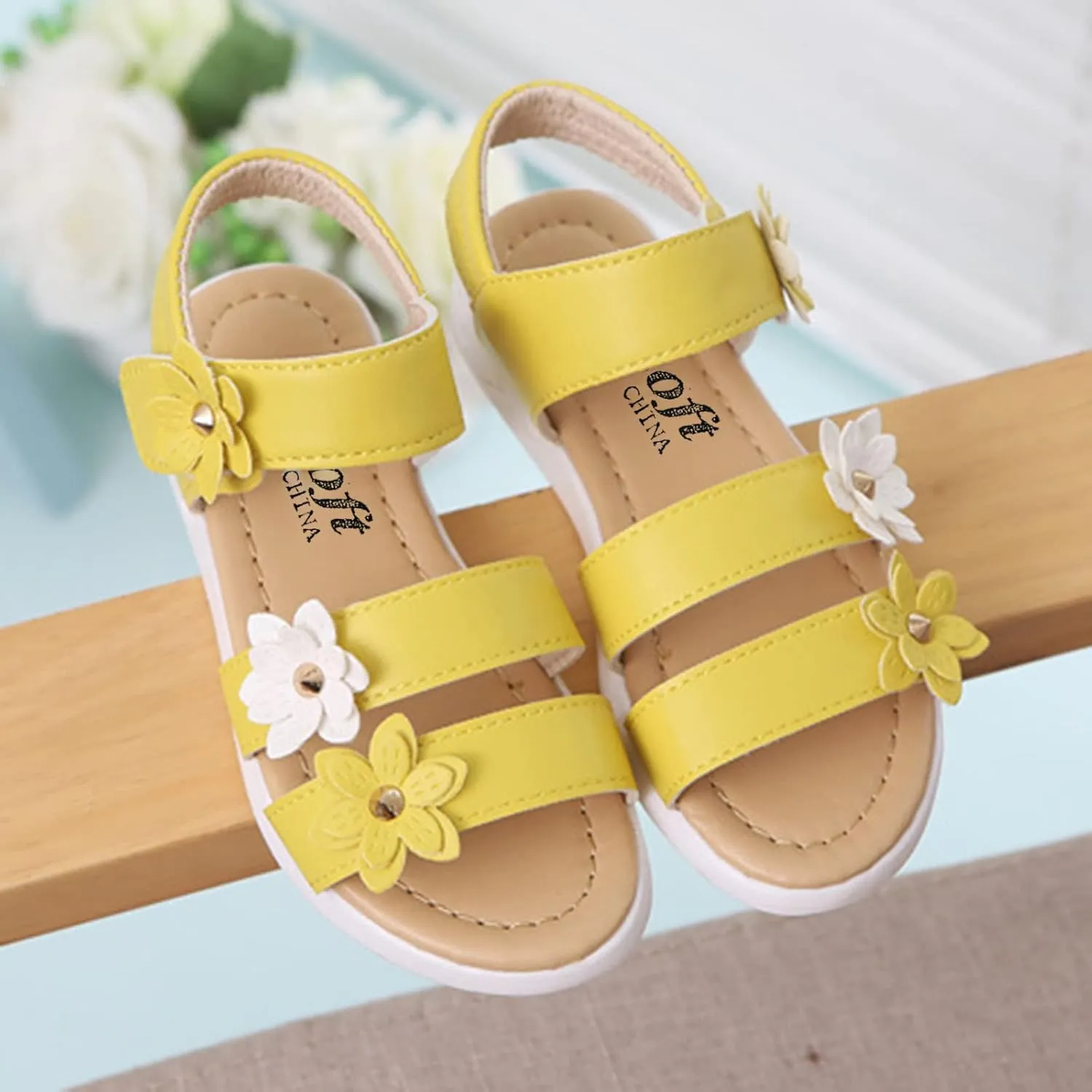 Toddler Slip on Shoes Girls Shoes Toddler Non-Slip Baby Cross Rubber Kids Flower Toddler Girl Fringe Sandals
