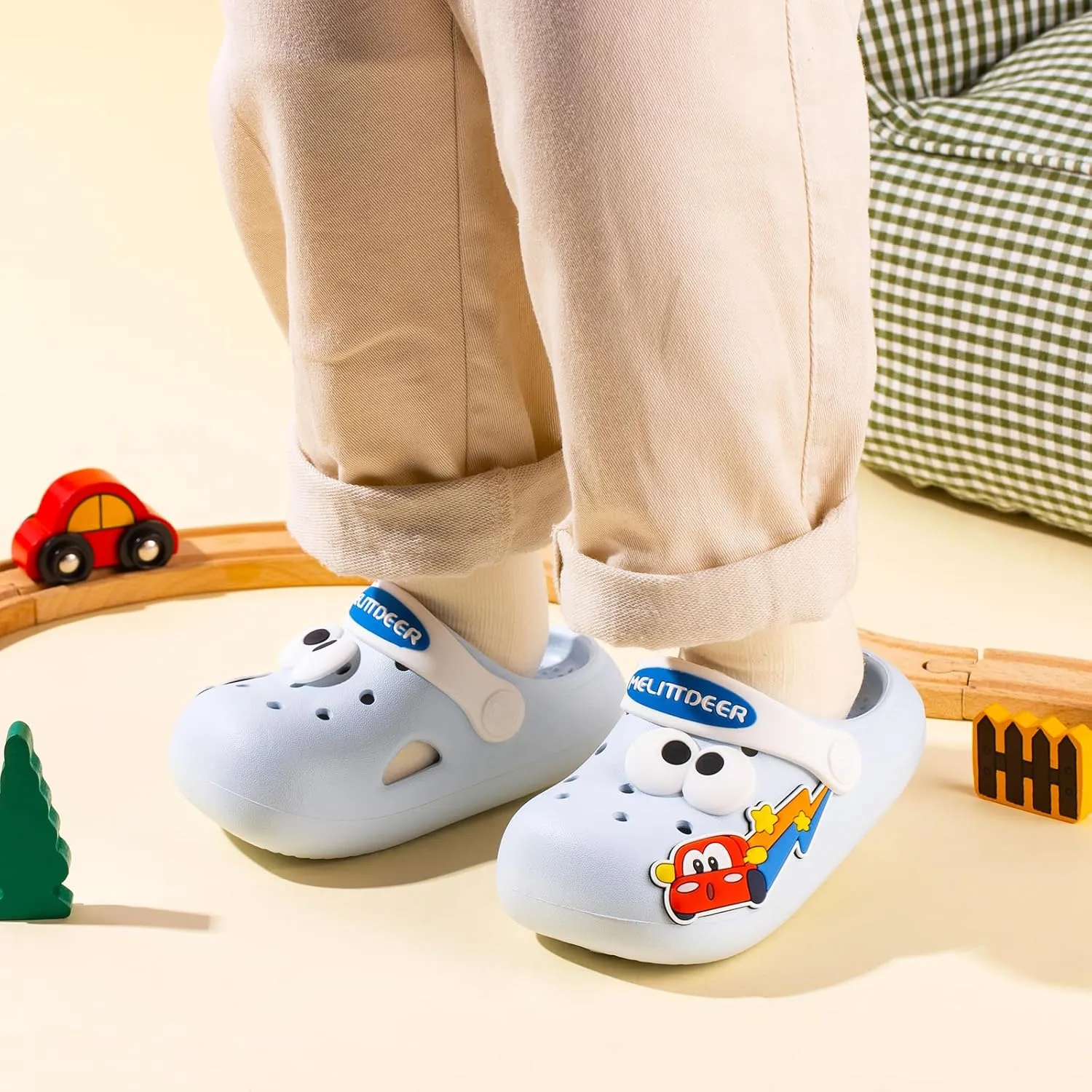 Toddlers Boys & Girls Clogs Cute Cars EVA Non-Slip Lightweight Kids Water Shoes for Summer Beach Pool