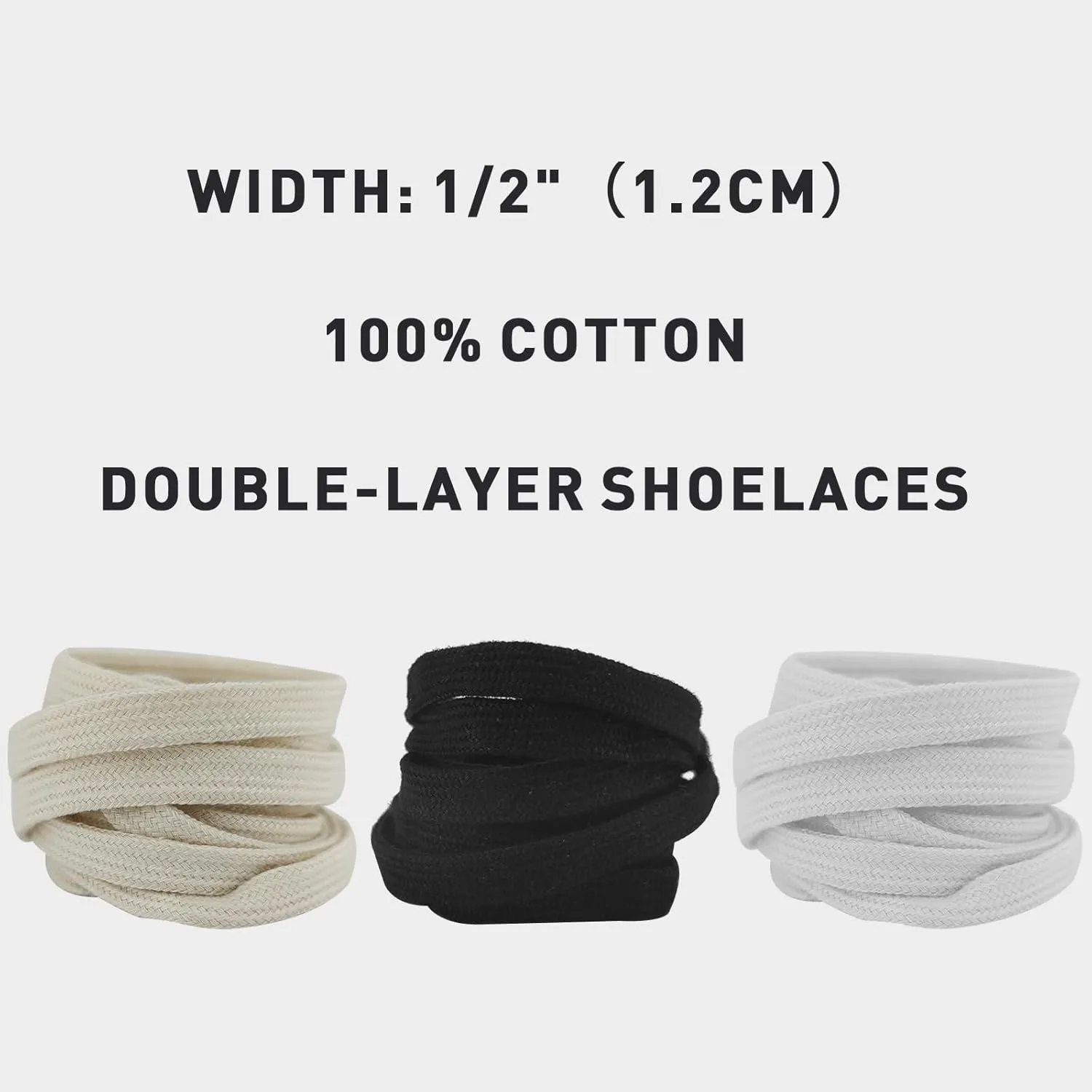 UamGlsob Fat Cotton Shoe Laces for Puma Sneakers, Flat Wide Athletic Shoelaces Replacement Strings for Skate Shoes