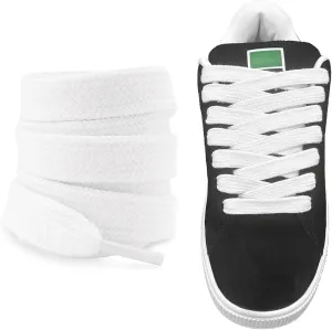 UamGlsob Fat Cotton Shoe Laces for Puma Sneakers, Flat Wide Athletic Shoelaces Replacement Strings for Skate Shoes