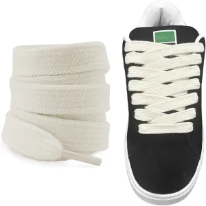 UamGlsob Fat Cotton Shoe Laces for Puma Sneakers, Flat Wide Athletic Shoelaces Replacement Strings for Skate Shoes